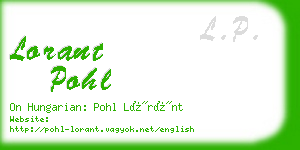 lorant pohl business card